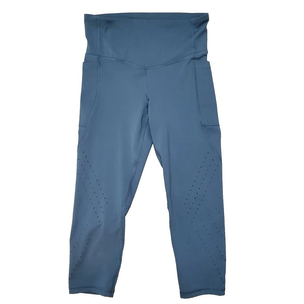 Champion Activewear Womens Slate Blue Cropped Workout Pants SZ S Pockets